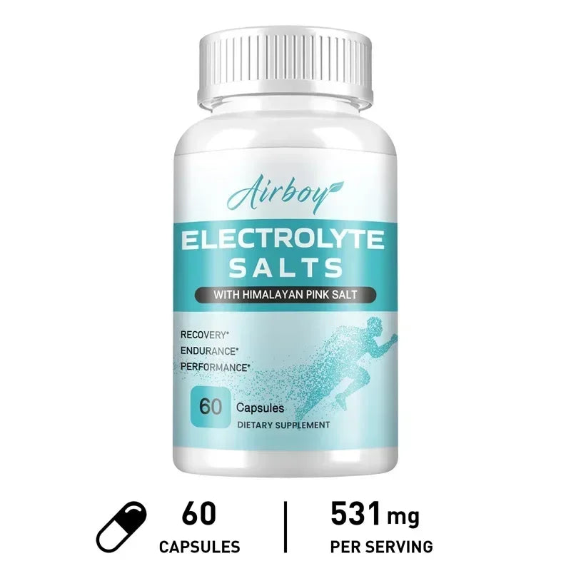 Electrolyte Salts Capsules — Muscle Recovery, Hydration & Cramp Support (Unisex, US-Made)