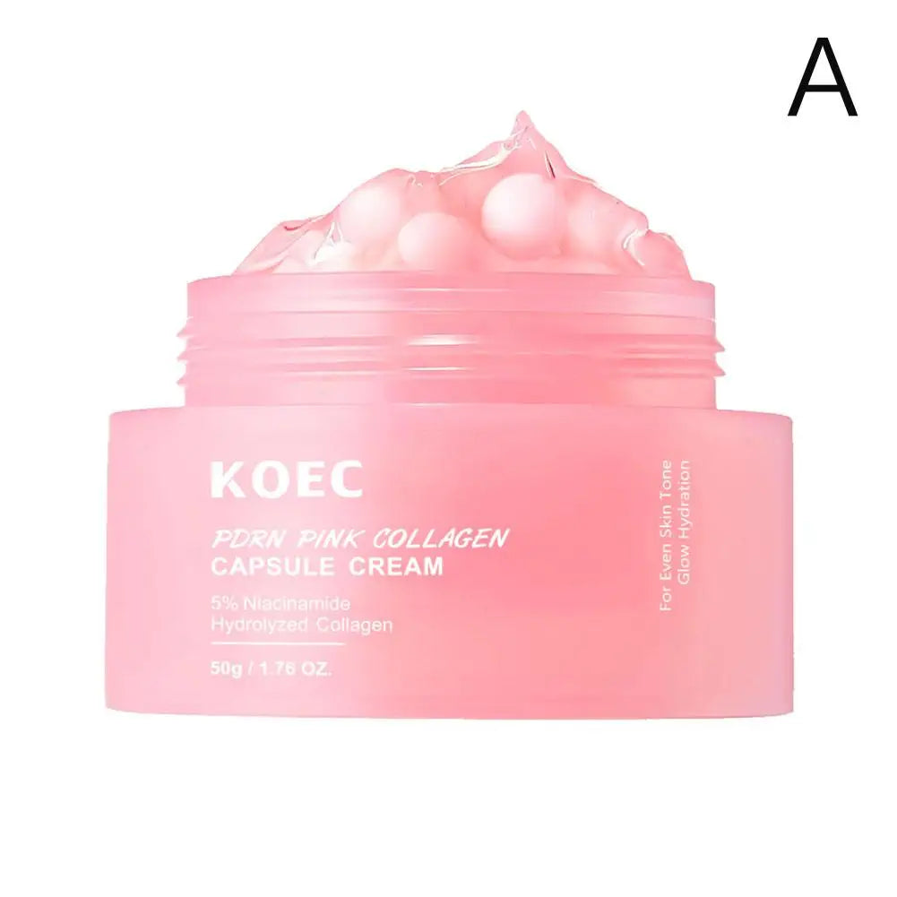Pink Collagen Capsule Cream — 5% Niacinamide & Hydrolyzed Collagen Deep Hydrating Jelly Moisturizer (50 g)