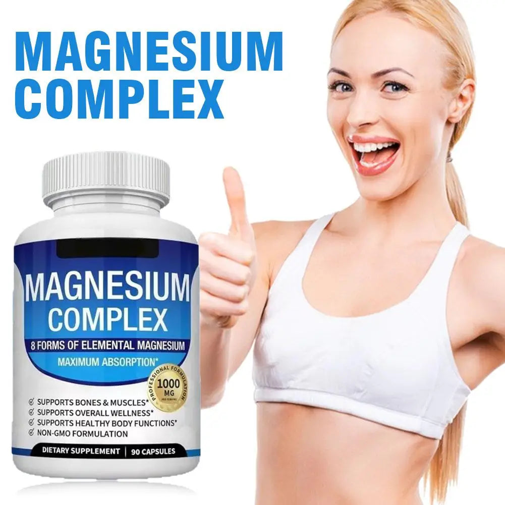 Magnesium Complex Capsules — Bone, Muscle & Heart Support with Sleep & Relaxation Benefits (Unisex, US Origin)