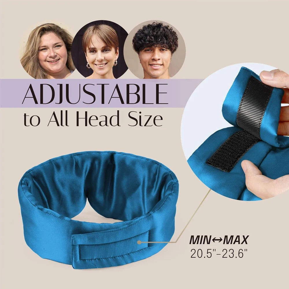 Mulberry Silk Sleep Mask — Pressureless Light-Blocking Eyeshade for Deep Sleep, Anti-Wrinkle Eye Care & Relaxation (Adjustable Wide Ear Cover Design)