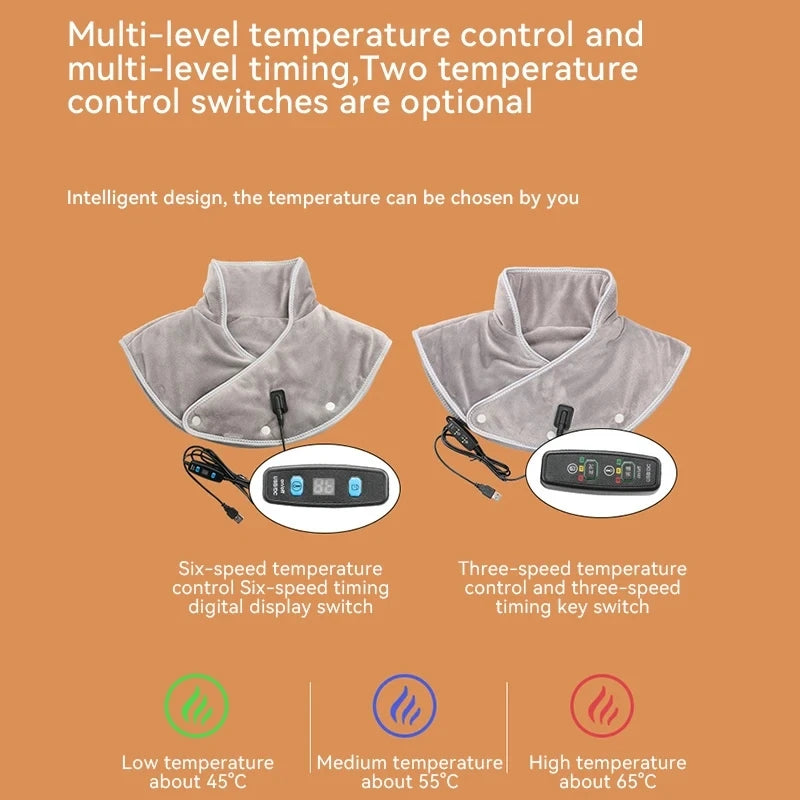 USB Heated Neck & Shoulder Massager Wrap