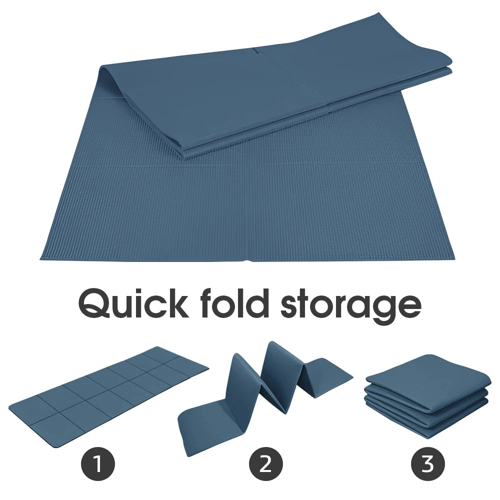 TPE Foldable Yoga Mat — Soft, Anti-Slip & Shock-Absorbing Meditation Pad for Pilates, Travel & Home Training (173 × 61 cm | 4 mm)