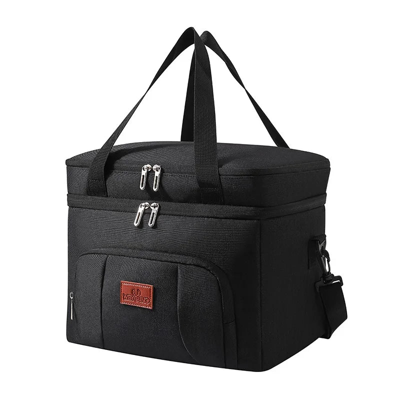 Double Layer Tote Cooler Lunch Bag with Shoulder Strap