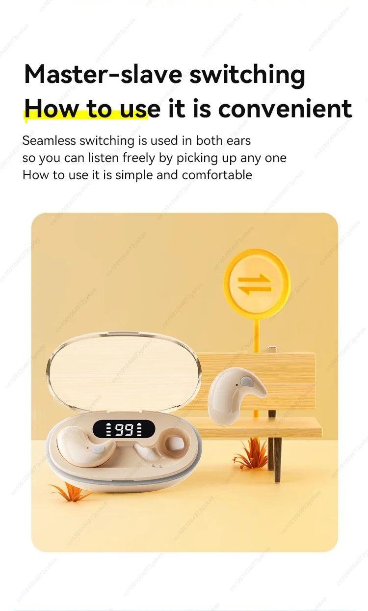 X55 Mini Wireless Bluetooth 5.3 Earbuds — Sport Ear Hooks, Active Noise Cancelling & HiFi Stereo (Charging Case Included)