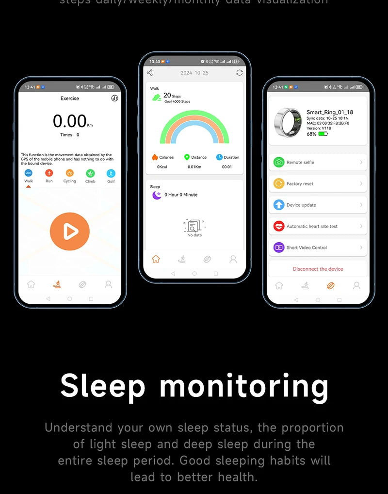 FIDI SR08 Smart Ring — LED Display Wellness Tracker with Sleep, Heart Rate & Sports Modes (Stainless Steel, 3ATM Waterproof)