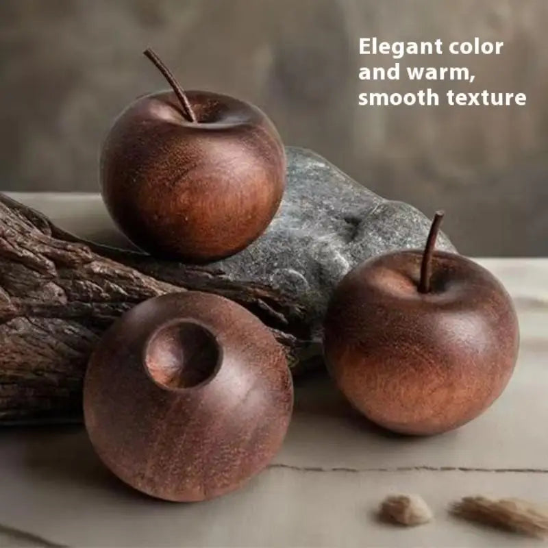 Wooden Apple-Shaped Essential Oil Diffuser — Natural Aromatherapy Decor for Home, Bathroom & Car
