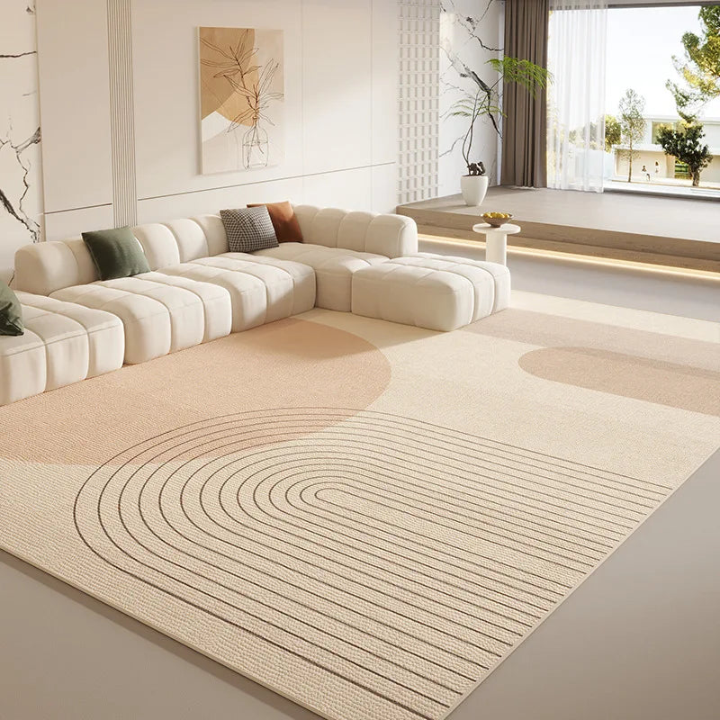 VIKAMA Cream Wind Area Rug — Stain-Resistant, Non-Slip, Washable Home Carpet