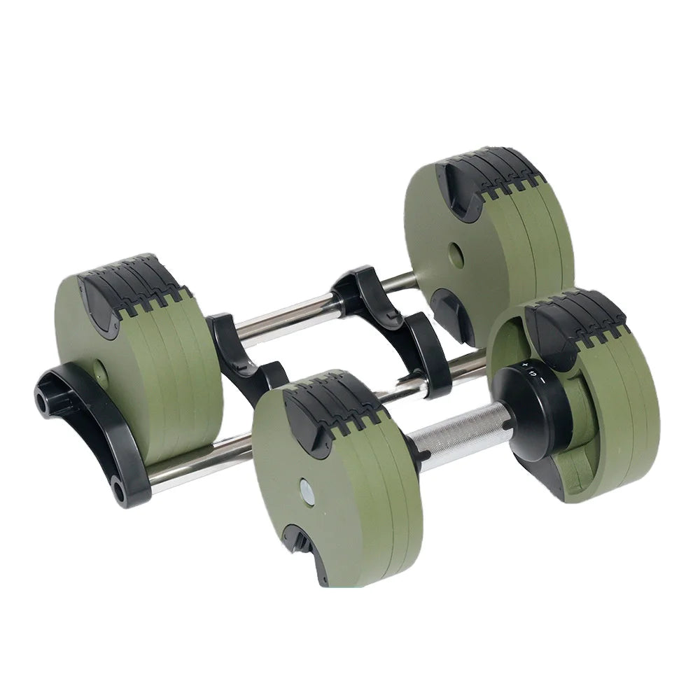 Adjustable Weight Lifting Dumbbell Set — 20 kg / 44 lbs to 40.5 kg / 90 lbs Rubber & Cast Iron Electroplated Design for Full-Body Strength Training