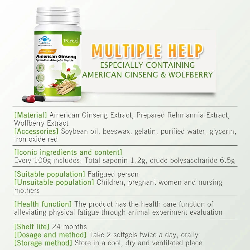 Men’s Vitality & Endurance Capsules — Herbal Support with Ginseng, Epimedium & Astragalus (Adult Use)