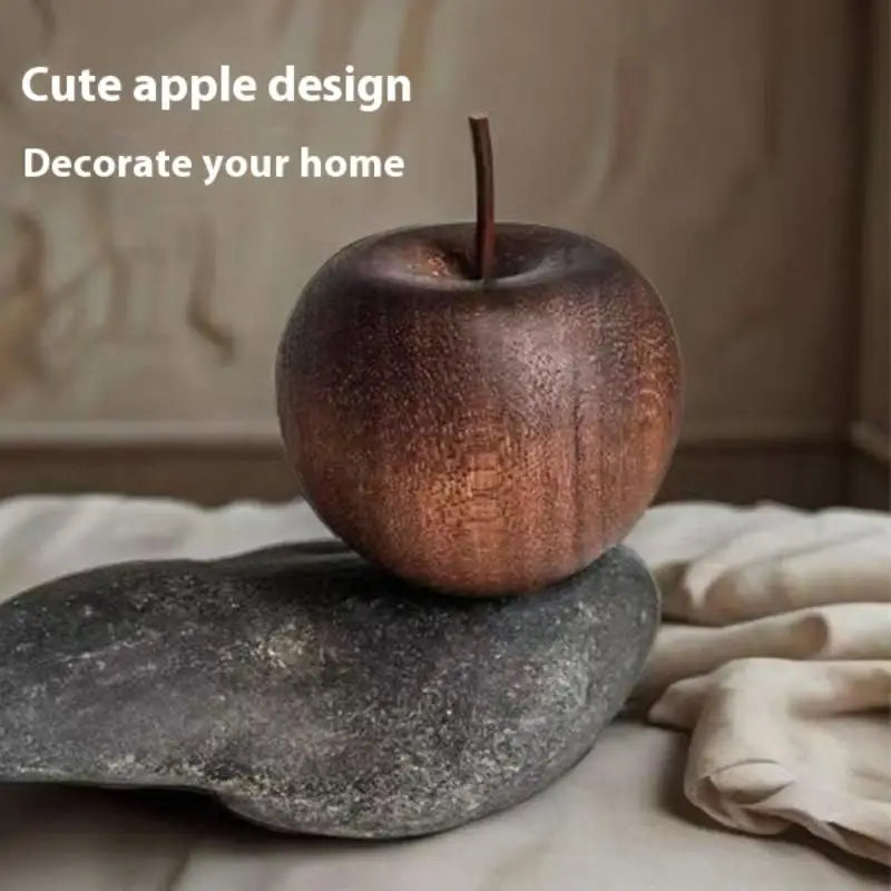 Wooden Apple-Shaped Essential Oil Diffuser — Natural Aromatherapy Decor for Home, Bathroom & Car