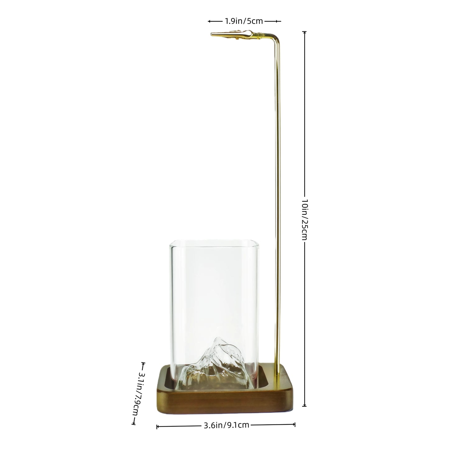 Wooden Incense Holder with Removable Glass Ash Catcher — Mess-Free Incense Burner for Meditation, Yoga & Spa Rituals