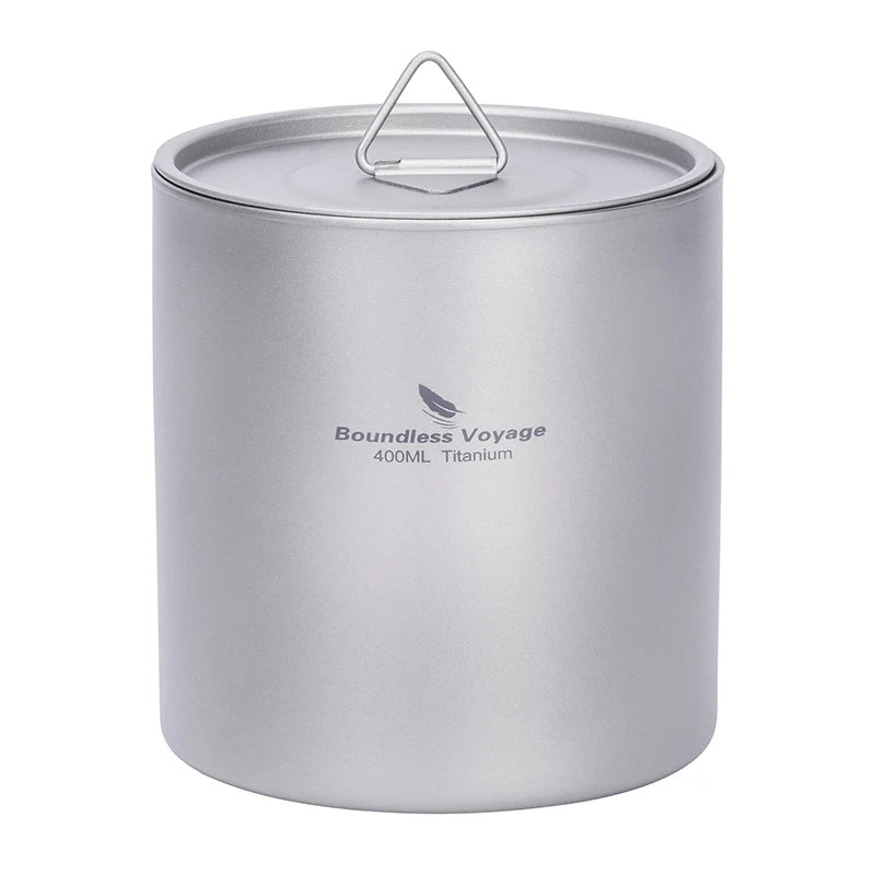 Boundless Voyage Titanium Mug — Double-Walled Anti-Scalding Stackable Cup for Outdoor Camping, Tea & Coffee (400 ml)