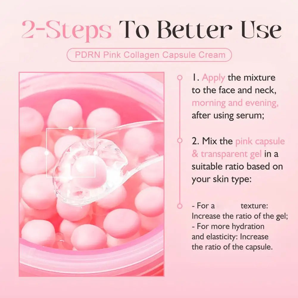 Pink Collagen Capsule Cream — 5% Niacinamide & Hydrolyzed Collagen Deep Hydrating Jelly Moisturizer (50 g)