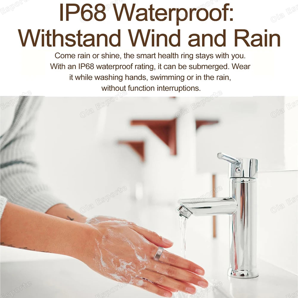 Fashion Smart Ring — Activity, Heart Rate & Sleep Wellness Tracker (5ATM Waterproof, Unisex, Android & iOS)