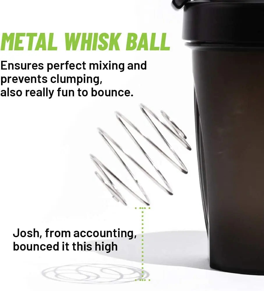 Leeseph Leak-Proof Shaker Bottle with Shaker Balls (BPA Free)