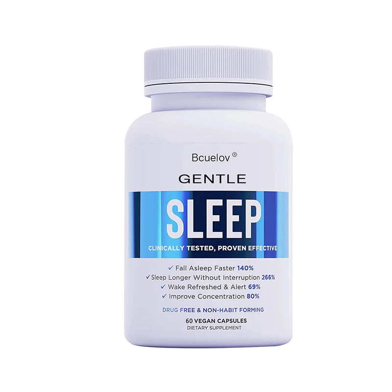 Natural Sleep Support Capsules — Melatonin Formula for Faster Sleep & Stress Relief (Unisex, US Origin)