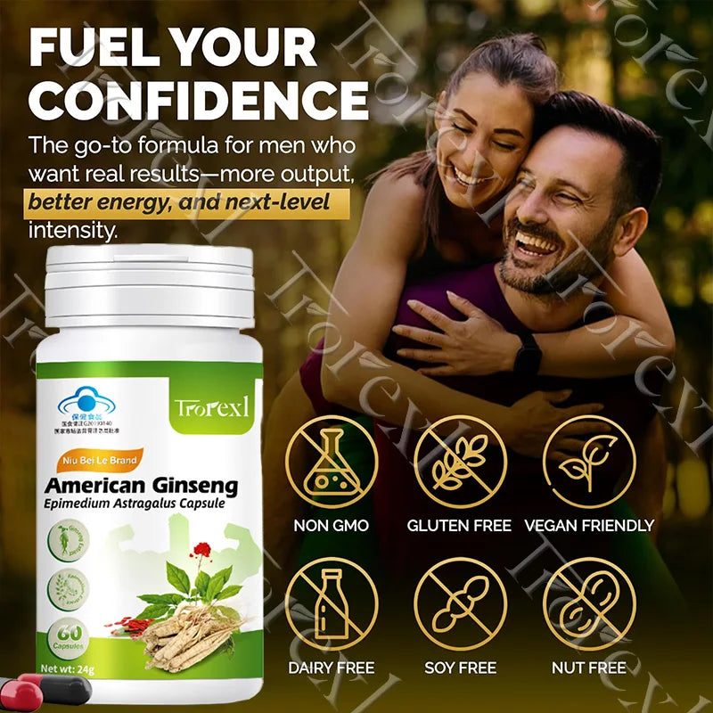 Men’s Vitality & Endurance Capsules — Herbal Support with Ginseng, Epimedium & Astragalus (Adult Use)