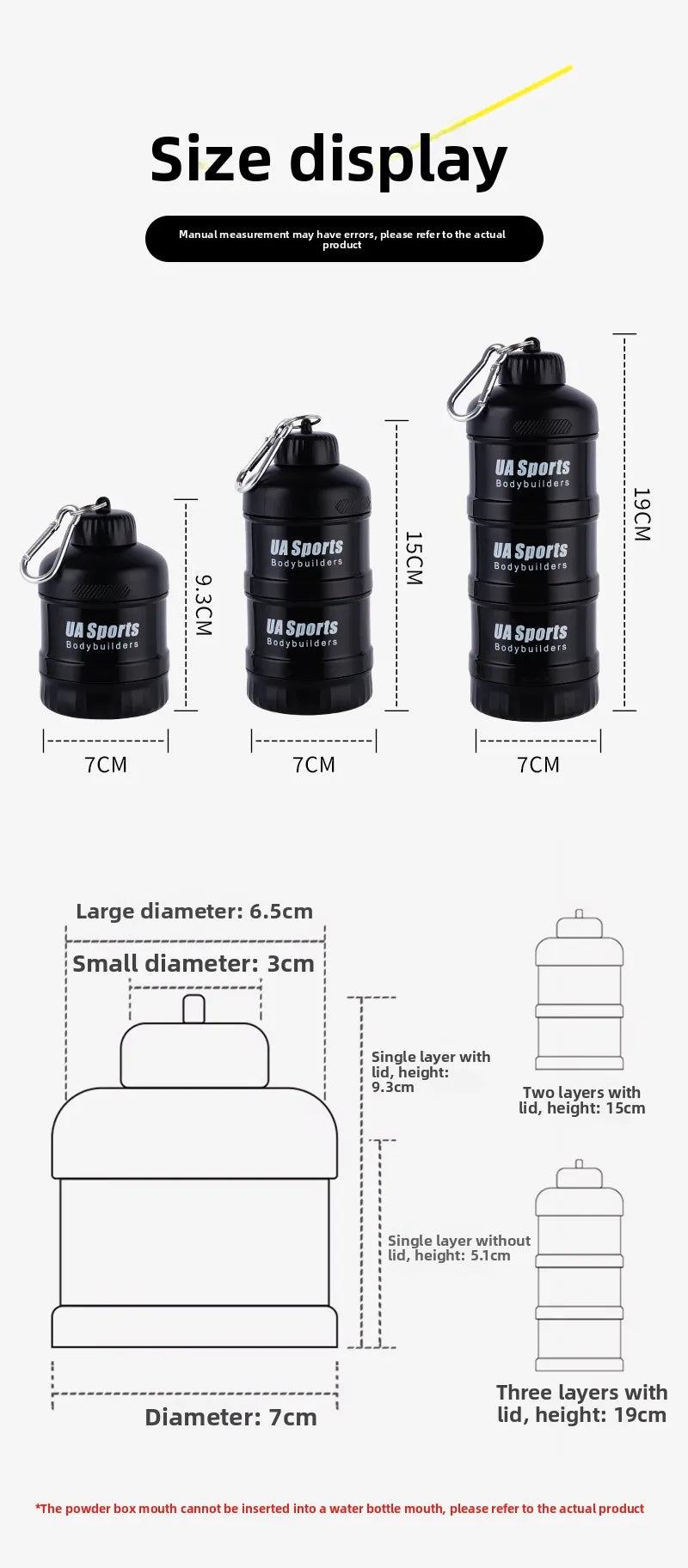 Portable Protein Powder Funnel & Capsule Storage Cup