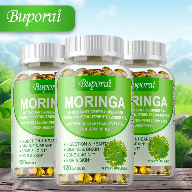 Moringa Capsules — Immune, Energy & Metabolism Support | Bone & Joint Wellness (30/60/120 Capsules)