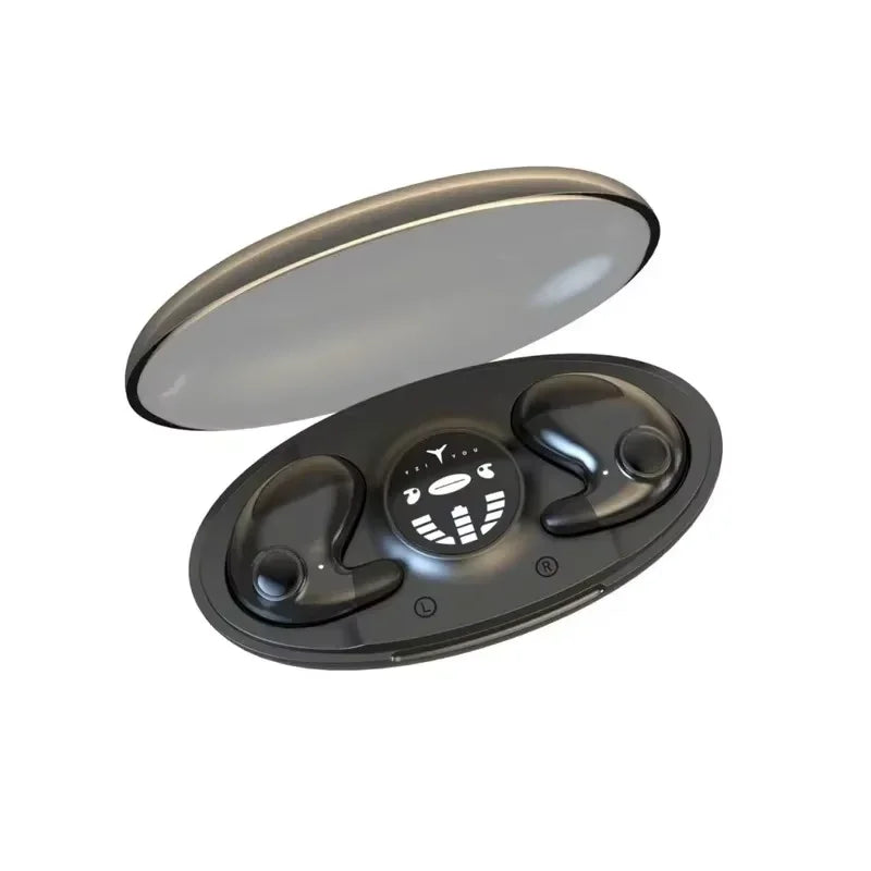 Lenovo Invisible Sleep Wireless Earbuds — Ultra-Compact Bluetooth 5.3 Headphones with Noise Reduction (Waterproof, Charging Case)