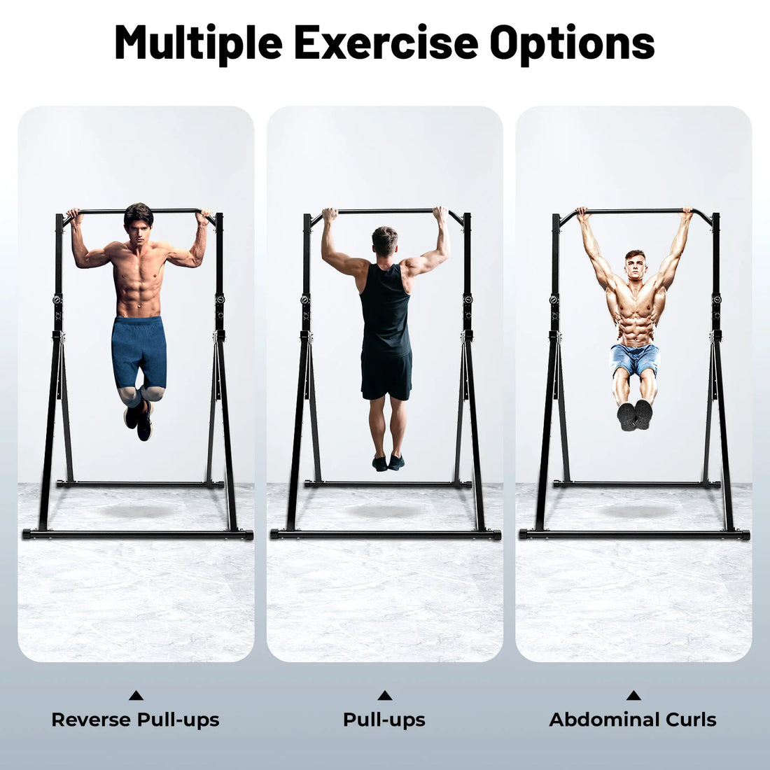 Triangular Pull-Up Station – Adjustable Height, Black