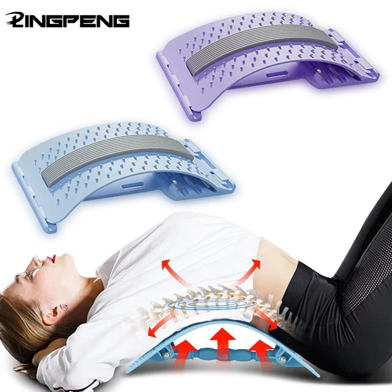 Adjustable Back & Spine Stretcher — Multi-Level Lumbar and Cervical Support Massager for Posture Alignment, Tension Relief & Fitness Recovery