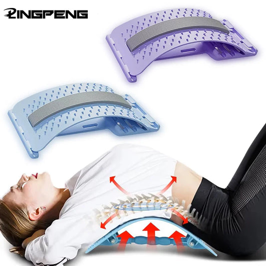 Adjustable Back & Spine Stretcher — Multi-Level Lumbar and Cervical Support Massager for Posture Alignment, Tension Relief & Fitness Recovery