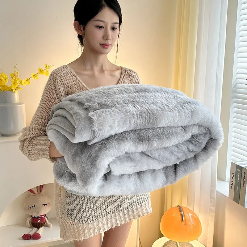 2024 Tie-Dye Double-Sided Fleece Roman Column Blanket
