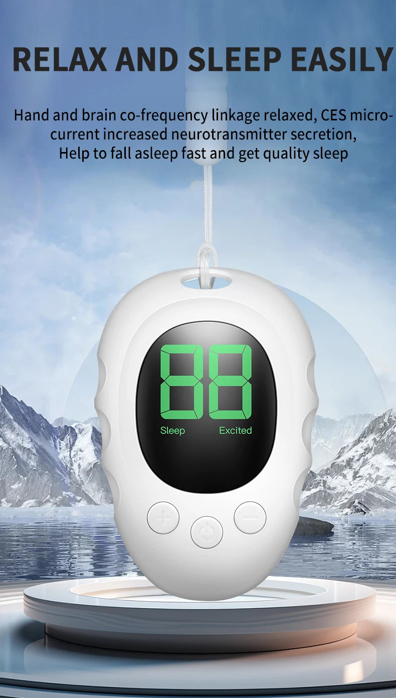Handheld CES Microcurrent Sleep Aid — EMS Pulse Relaxation Device for Calm & Stress Relief (Rechargeable, Unisex)