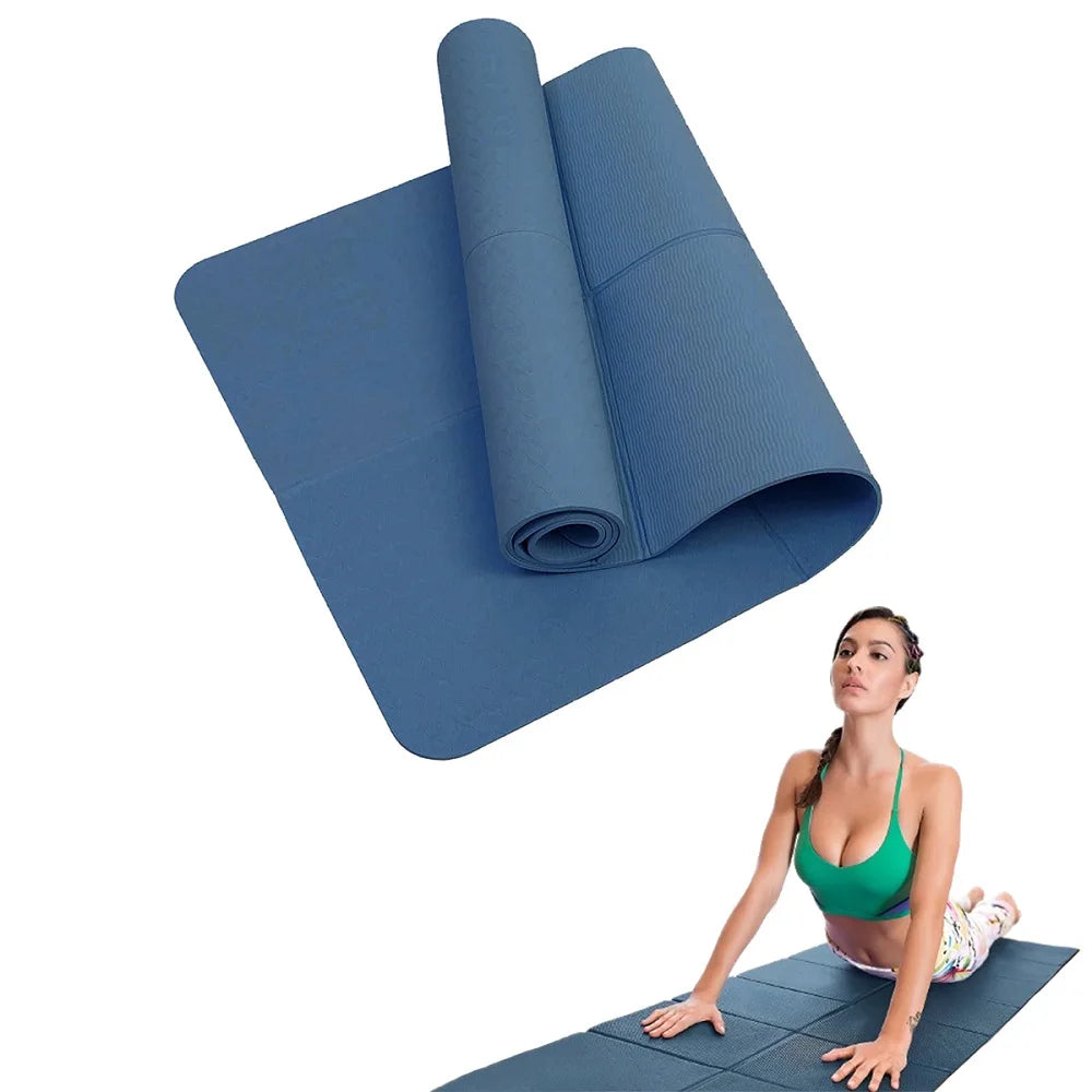 TPE Foldable Yoga Mat — Soft, Anti-Slip & Shock-Absorbing Meditation Pad for Pilates, Travel & Home Training (173 × 61 cm | 4 mm)