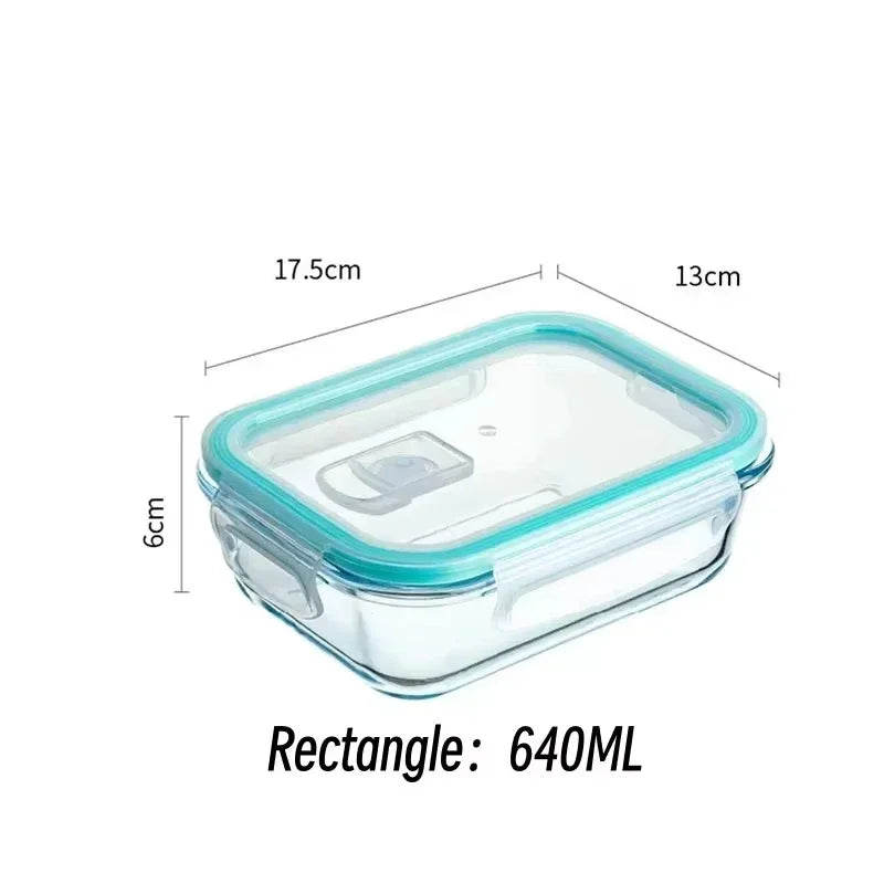Glass Meal Prep Lunch Box — Airtight, BPA-Free, Oven & Microwave Safe