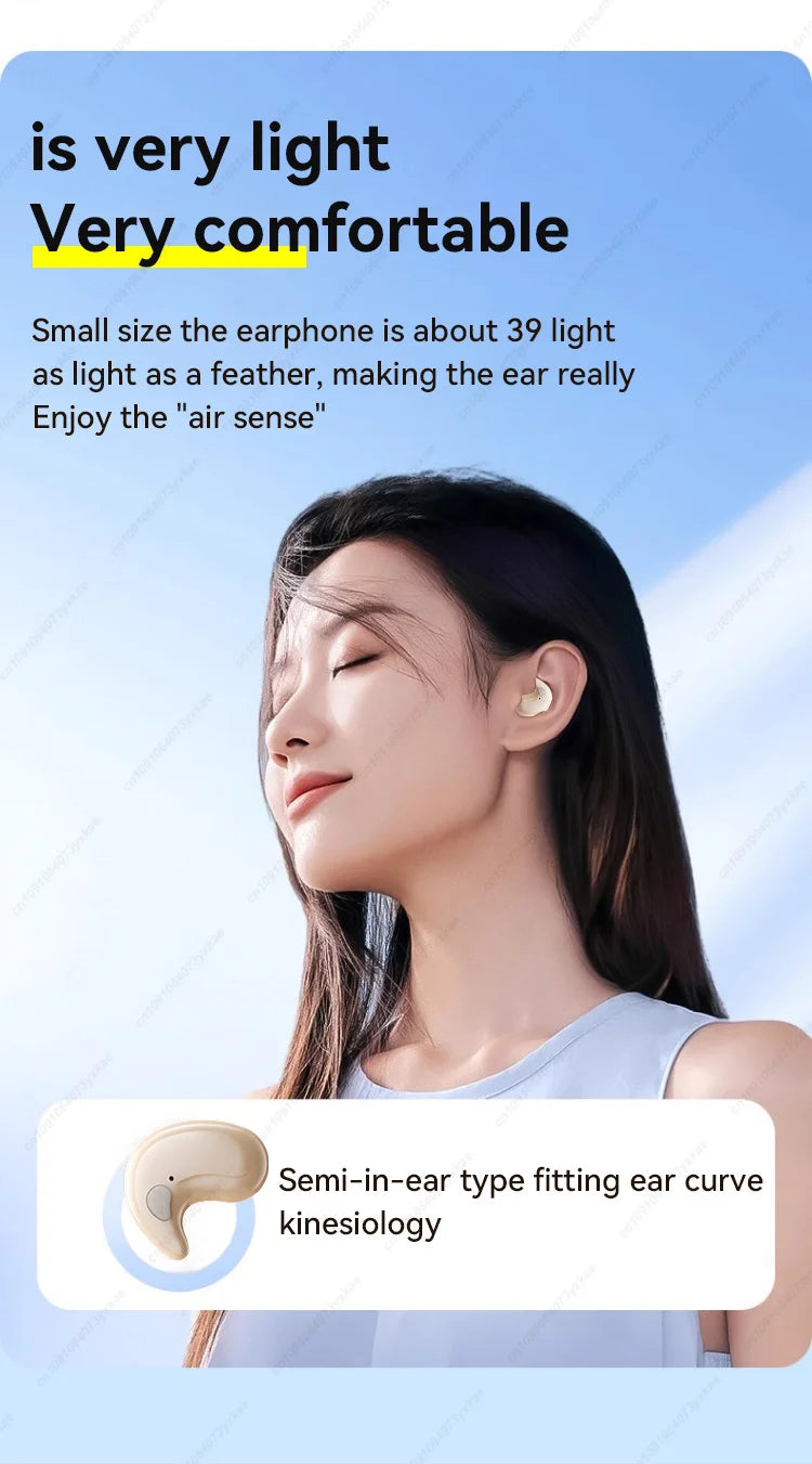 X55 Mini Wireless Bluetooth 5.3 Earbuds — Sport Ear Hooks, Active Noise Cancelling & HiFi Stereo (Charging Case Included)