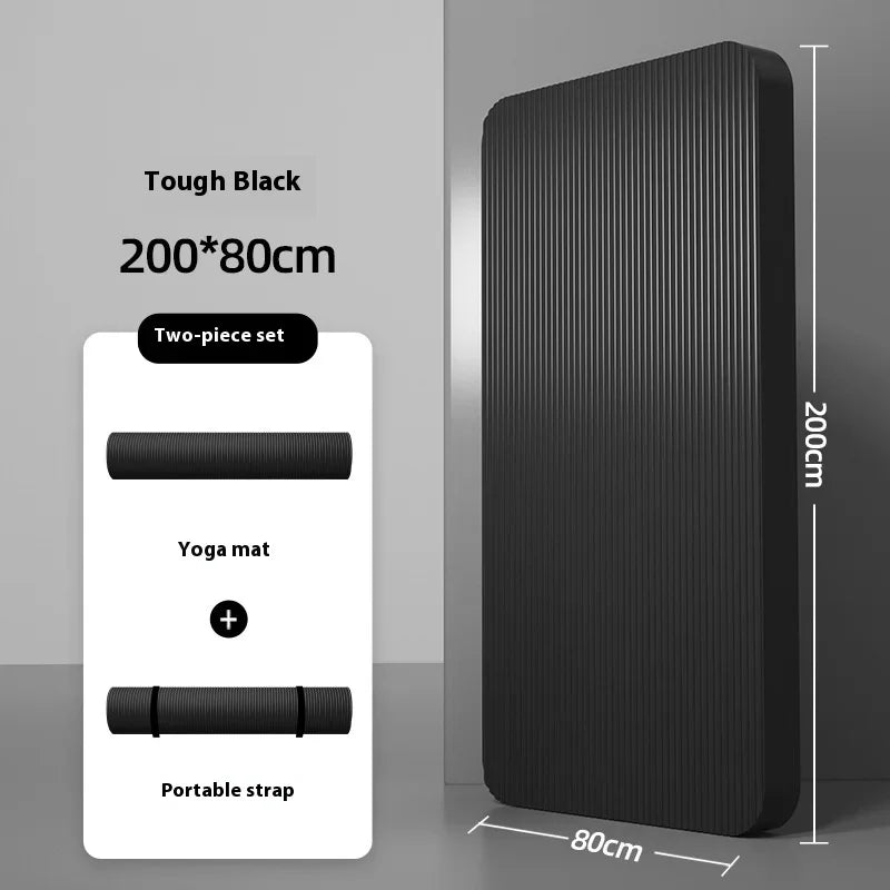 Thick Non-Slip Yoga Mat — 10-20 mm NBR Fitness Mat for Core Strength, Cardio, and Home Training (200 × 60 cm)