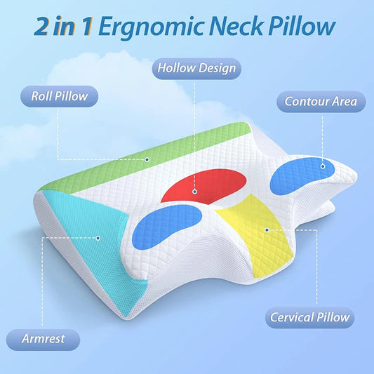 1PC Memory Foam Cervical Neck Pillow