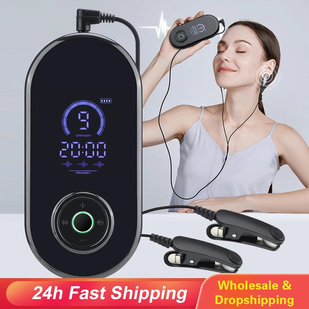 CES Microcurrent Sleep Aid Device — Relaxation & Calm Support with Electric Ear Clip Design (Rechargeable, Unisex)