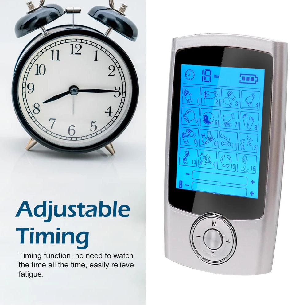 16-Mode EMS TENS Muscle Stimulator & Digital Massager
