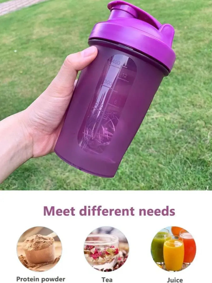 Leeseph Leak-Proof Shaker Bottle with Shaker Balls (BPA Free)