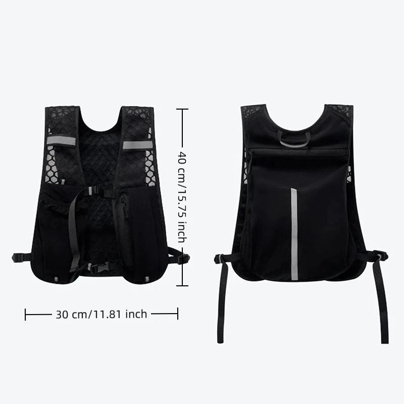 Lightweight Reflective Running Hydration Vest — Breathable Water Chest Pack with Phone Storage Pocket for Outdoor Cycling, Hiking & Fitness Training