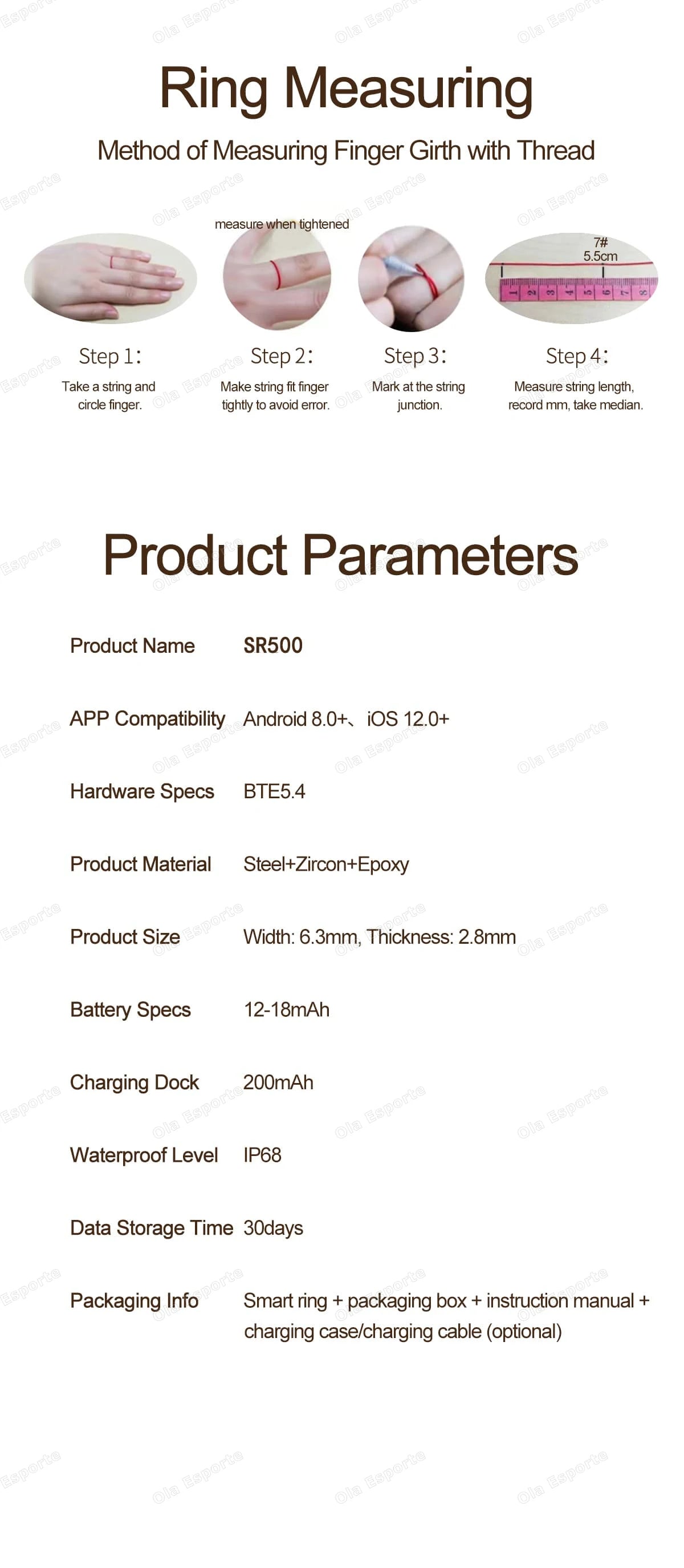 Fashion Smart Ring — Activity, Heart Rate & Sleep Wellness Tracker (5ATM Waterproof, Unisex, Android & iOS)