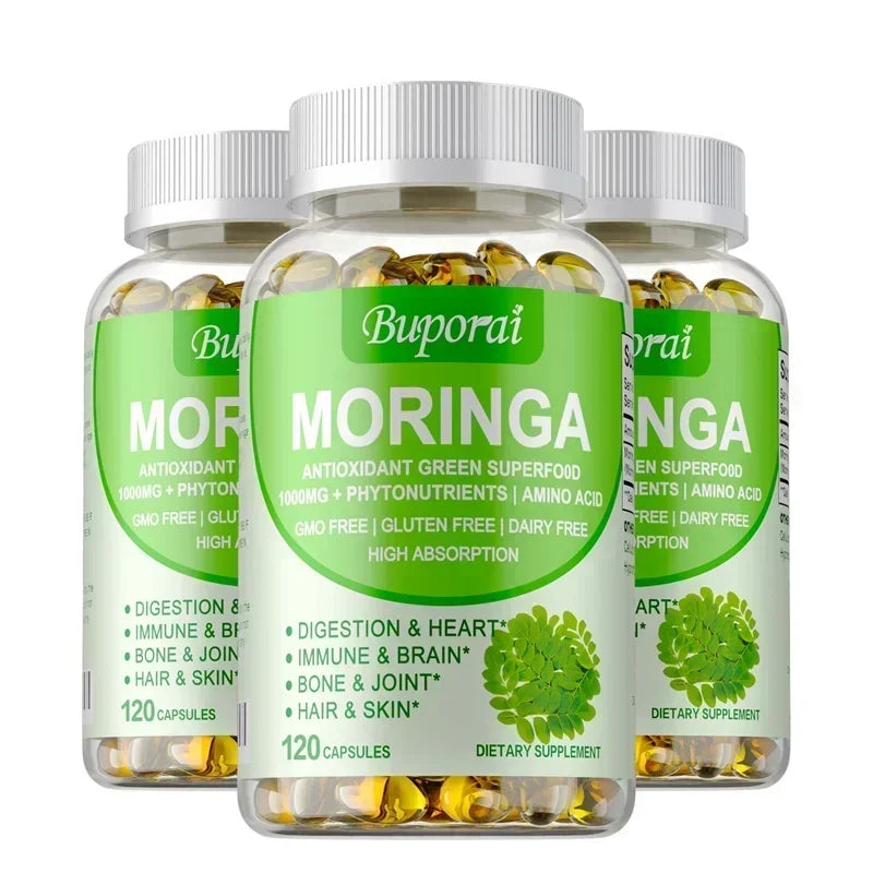 Moringa Capsules — Immune, Energy & Metabolism Support | Bone & Joint Wellness (30/60/120 Capsules)