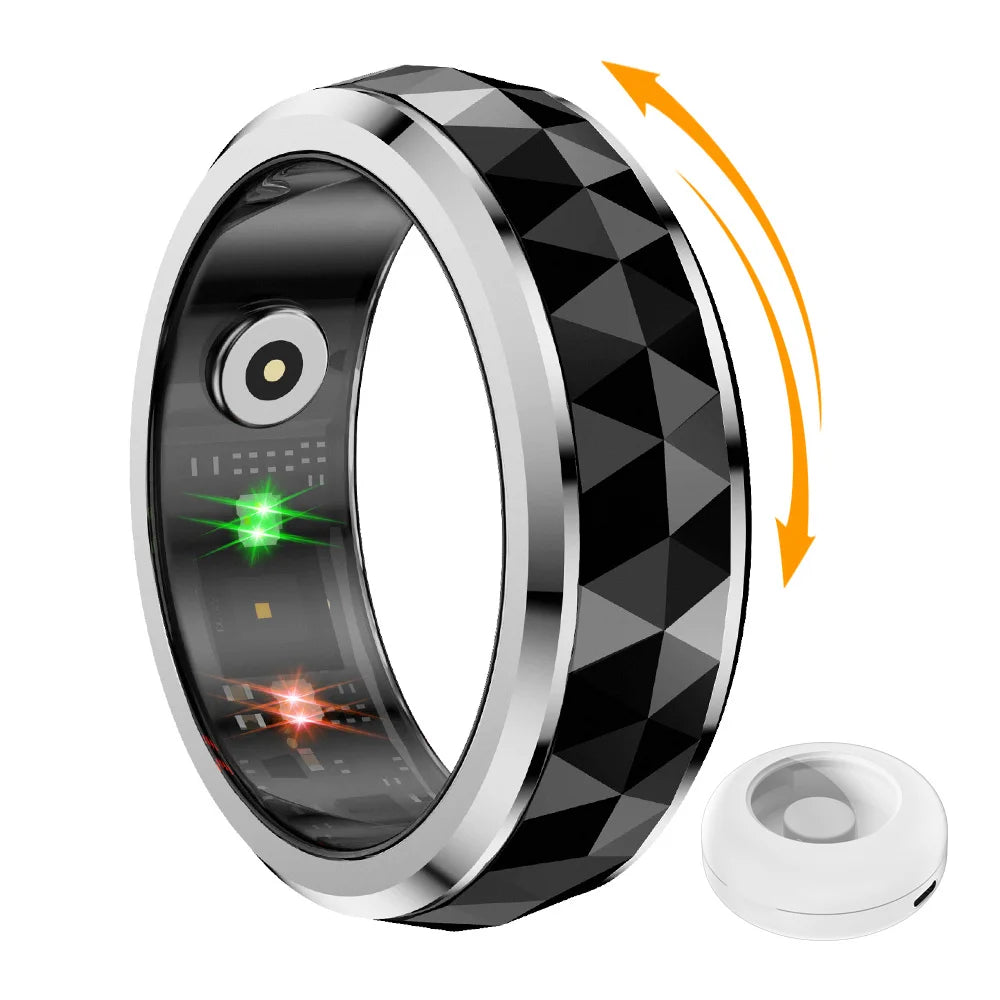 COLMI R11 Smart Ring — Wellness Tracker & Fidget Spinner Ring with Sleep Monitor, Stress Tracking & Charging Case (5ATM Waterproof)