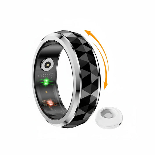 COLMI R11 Smart Ring — Wellness Tracker & Fidget Spinner Ring with Sleep Monitor, Stress Tracking & Charging Case (5ATM Waterproof)