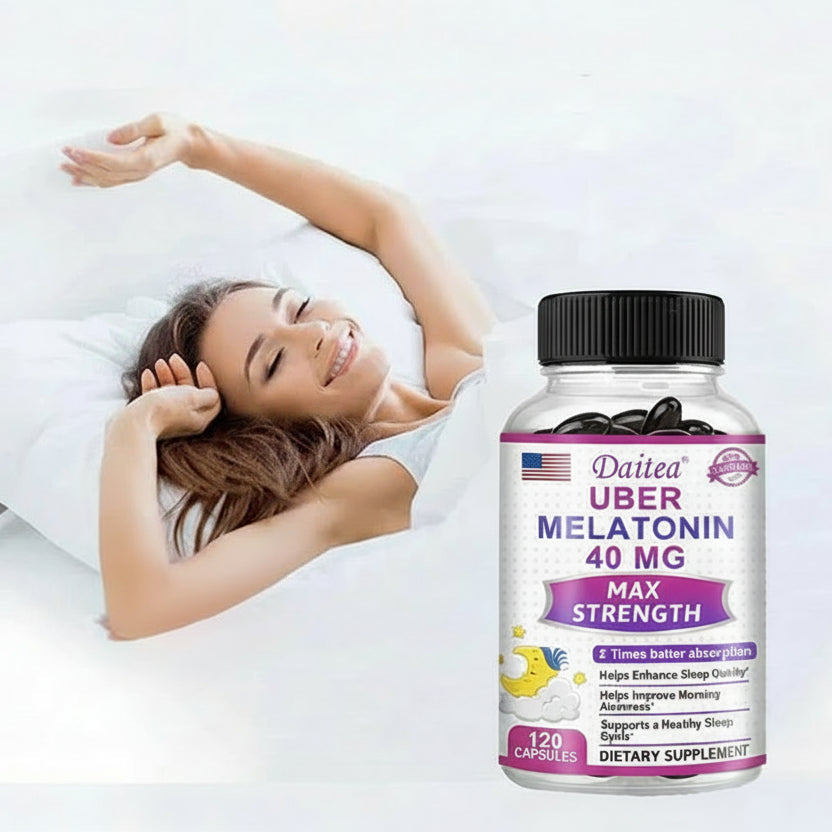 Melatonin Sleep Support Capsules — Restful Sleep & Calm Alertness with Vitamin C & L-Theanine (Non-GMO, Unisex)