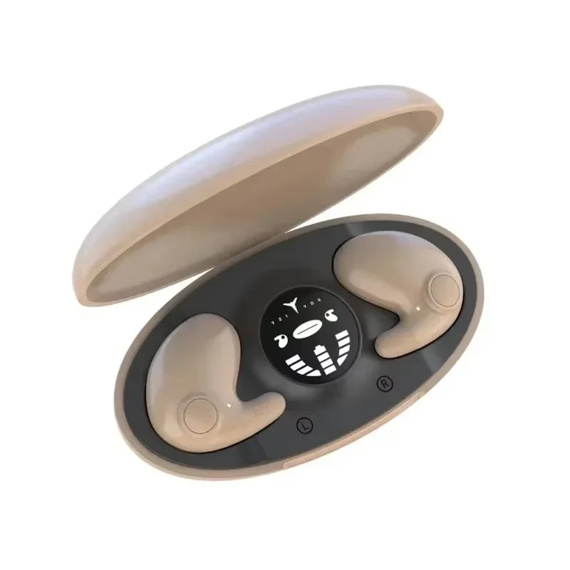 Lenovo Invisible Sleep Wireless Earbuds — Ultra-Compact Bluetooth 5.3 Headphones with Noise Reduction (Waterproof, Charging Case)