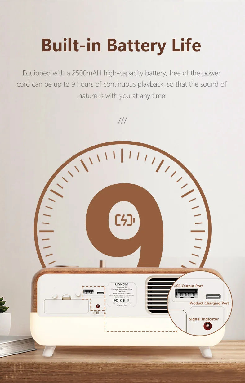 Bluetooth Retro Sleep Speaker with LED Mood Light