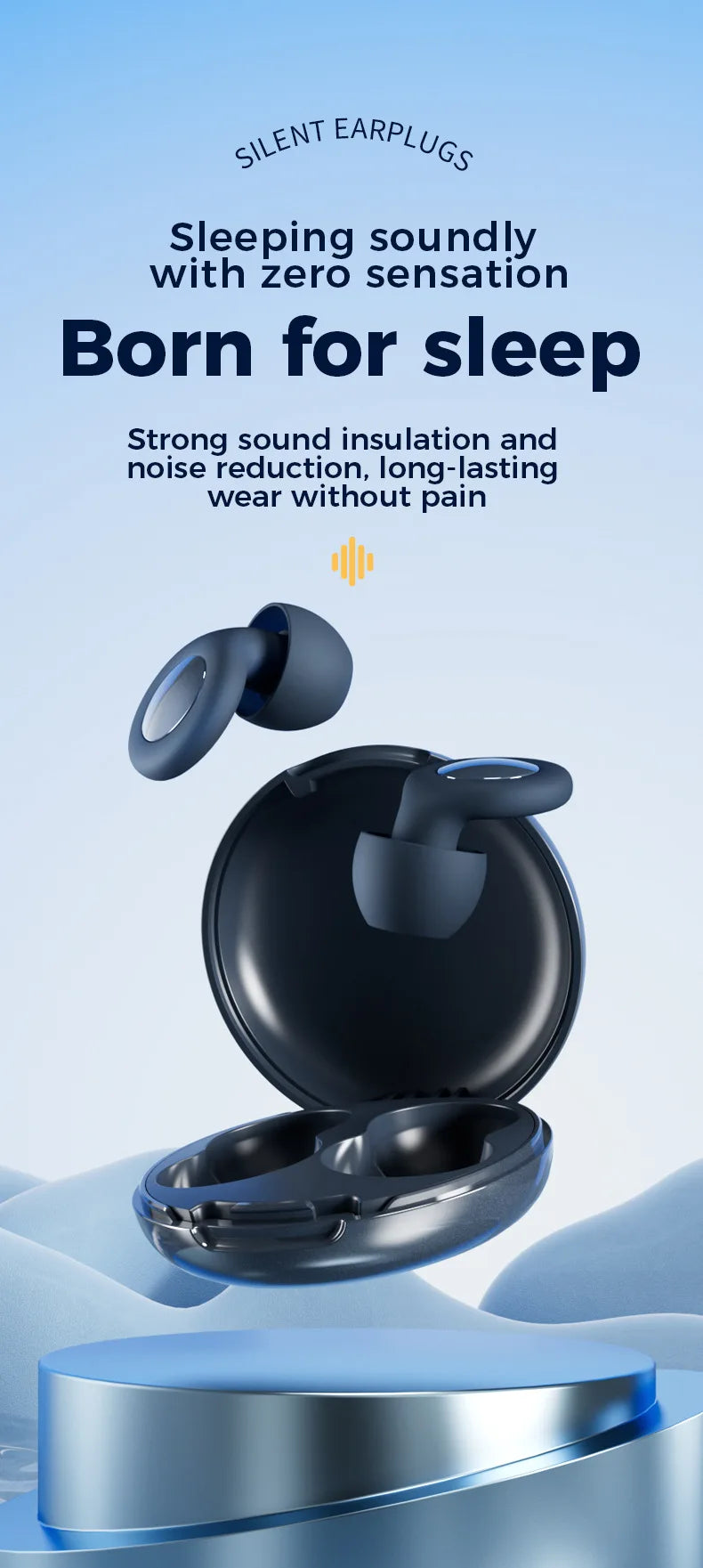 Quiet Reusable Ear Plugs — Super Soft Noise Reduction for Sleep, Travel & Focus (Unisex)