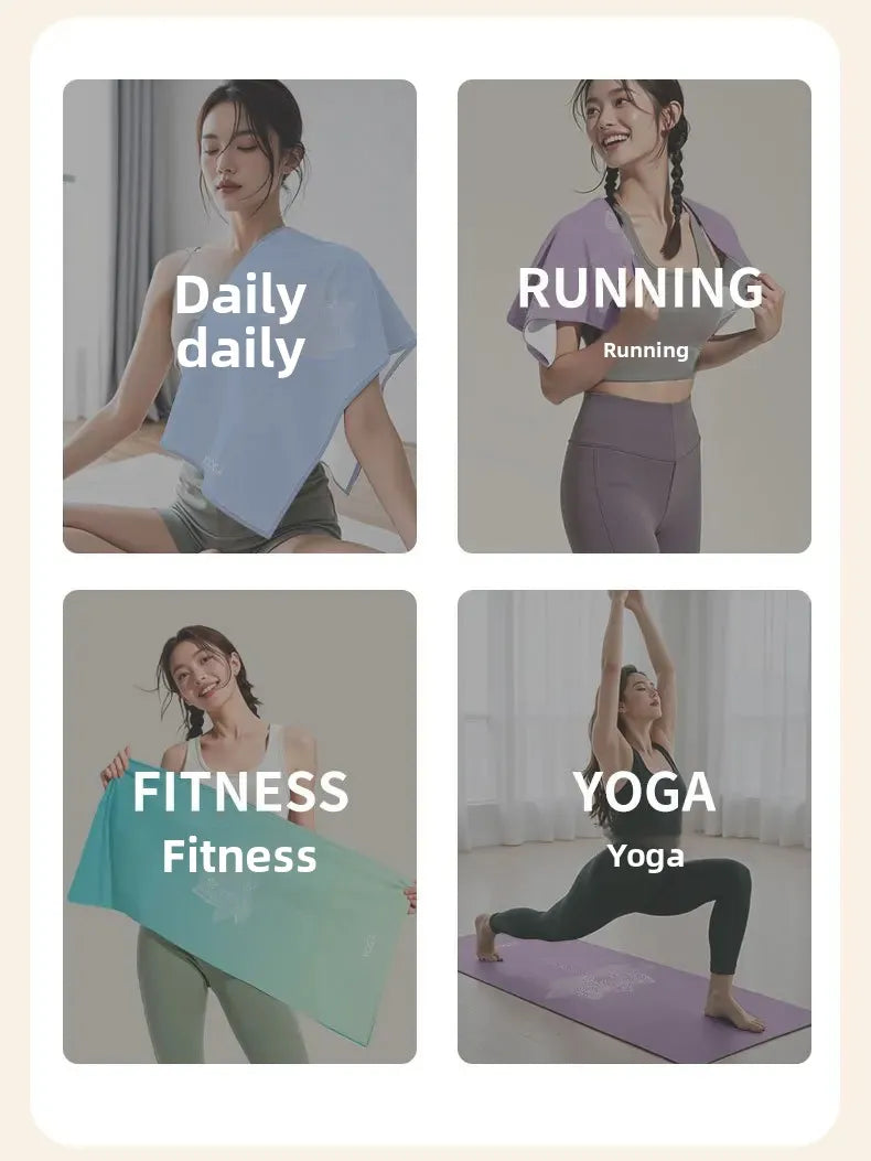 Portable Yoga Towel — Professional Anti-Slip Sweat-Absorbent Travel Mat Towel for Fitness, Pilates & Meditation (Compact Multi-Functional Design)