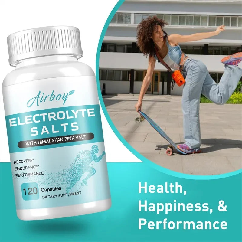 Electrolyte Salts Capsules — Muscle Recovery, Hydration & Cramp Support (Unisex, US-Made)