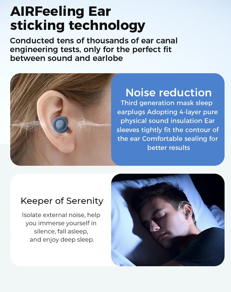Quiet Reusable Ear Plugs — Super Soft Noise Reduction for Sleep, Travel & Focus (Unisex)