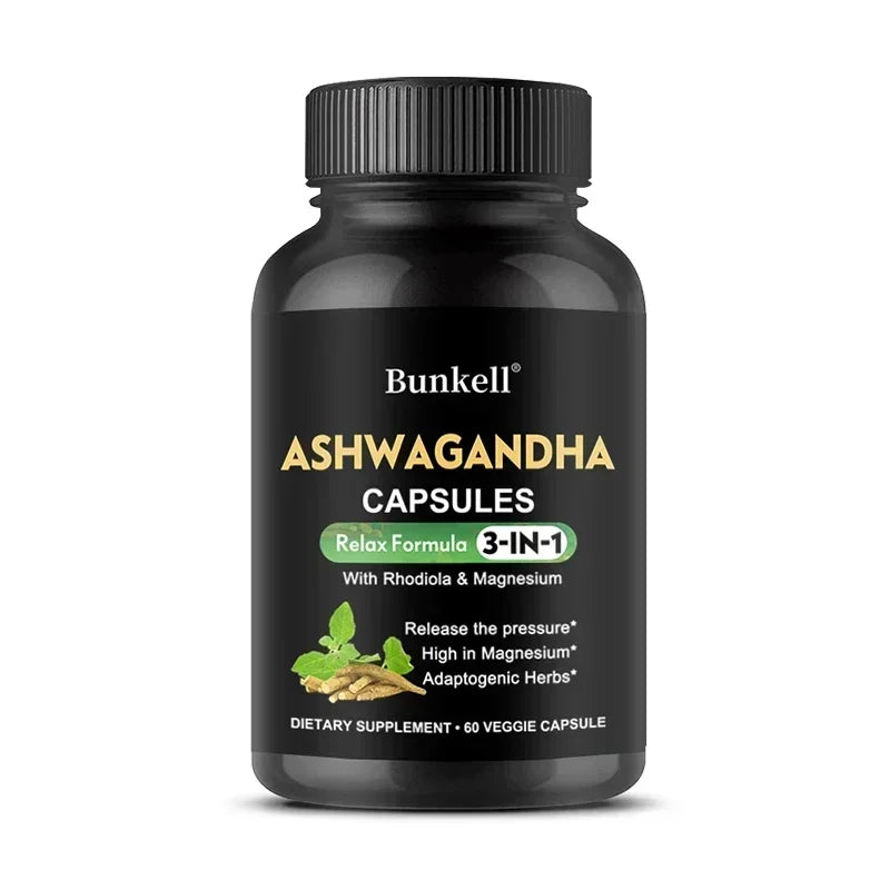 Ashwagandha + Magnesium Capsules — Energy, Strength & Vitality Support with Sleep Balance (Unisex, US Origin)